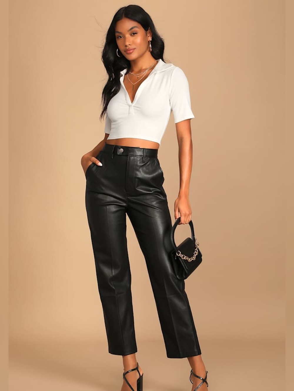Levi’s Math Club Black Leather Trouser Pants